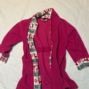 Bass Pro Shops Pink Kids Robe with Festive Trim